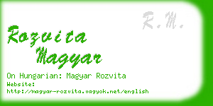 rozvita magyar business card